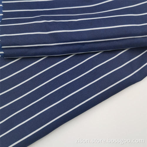 Dunkelblau gestreifte bedruckte Polyester Pongee Modestoffe